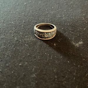 Blue and silver ring
